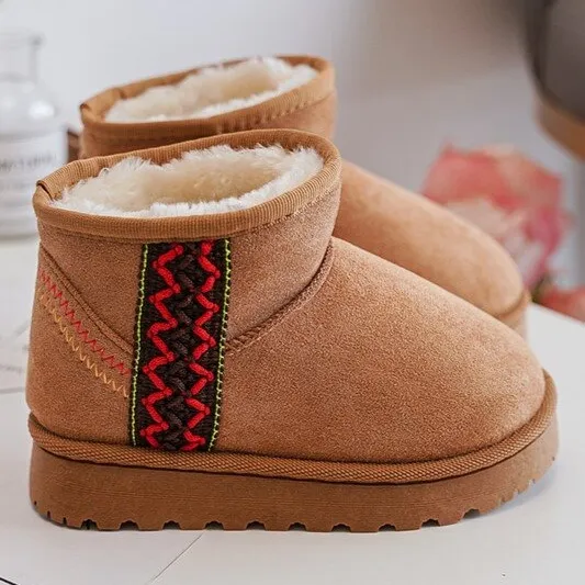 FR1 Bottes de neige isolées Camel Leonora pour enfants brun