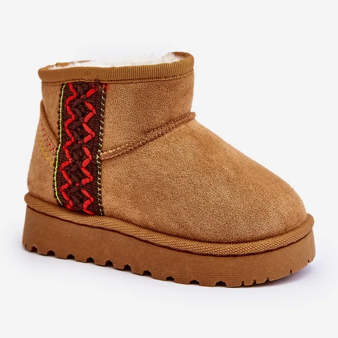 FR1 Bottes de neige isolées Camel Leonora pour enfants brun