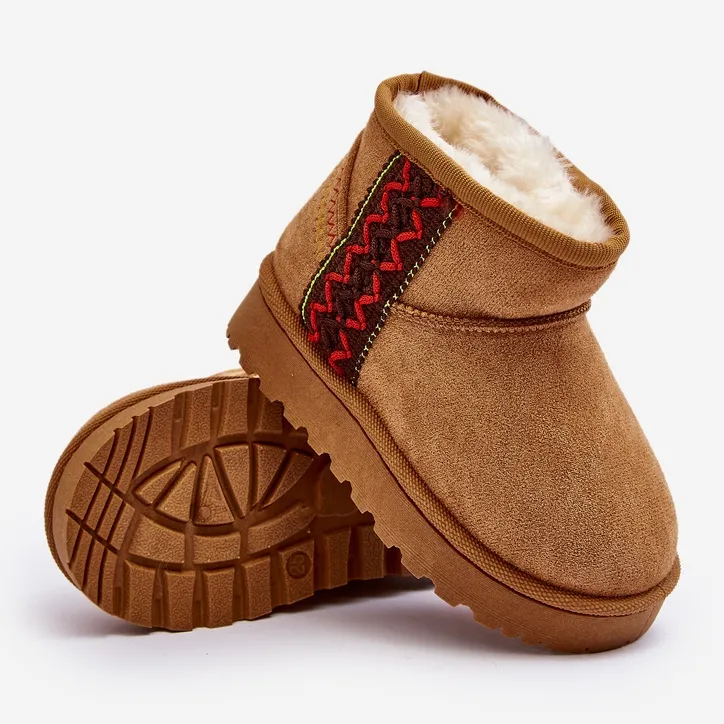 FR1 Bottes de neige isolées Camel Leonora pour enfants brun