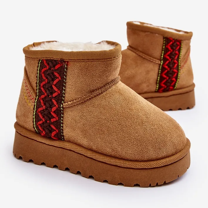 FR1 Bottes de neige isolées Camel Leonora pour enfants brun