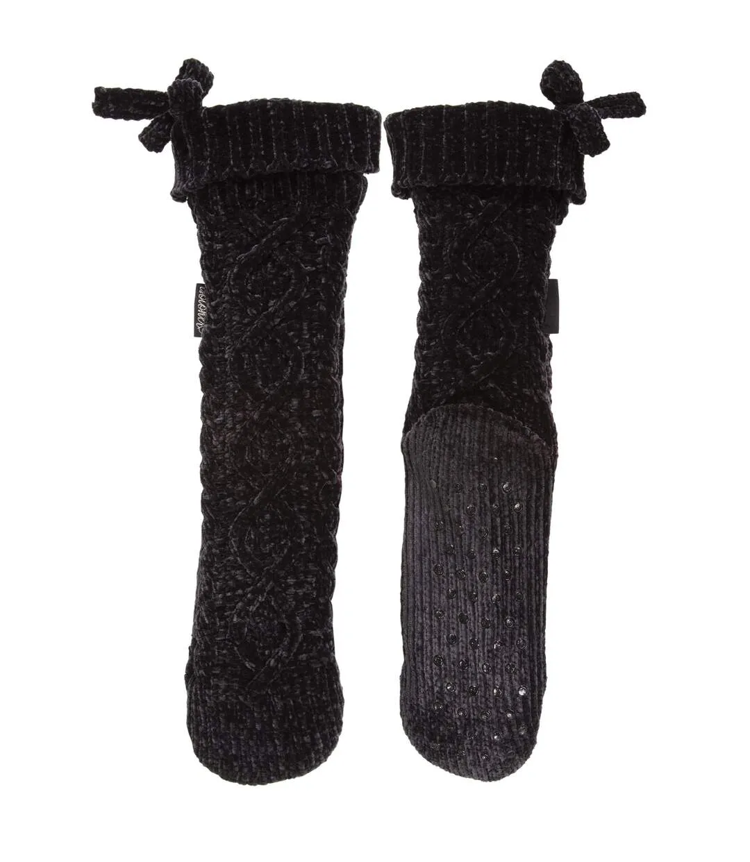 Isotoner Chaussettes d'intérieur femme en maille chenille torsadée - fourrées