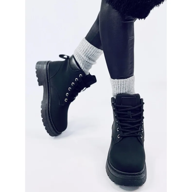 Kellers Bottes en bois noires pour femme le noir