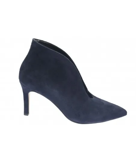 L'escarpin bottine femme OSMOSE shoes daim bleu marine à petit talon