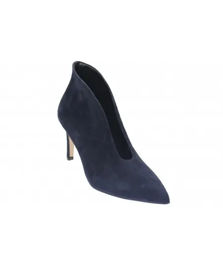 L'escarpin bottine femme OSMOSE shoes daim bleu marine à petit talon