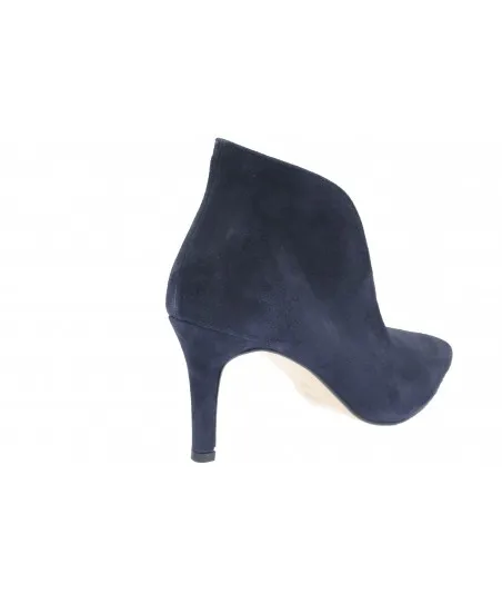 L'escarpin bottine femme OSMOSE shoes daim bleu marine à petit talon