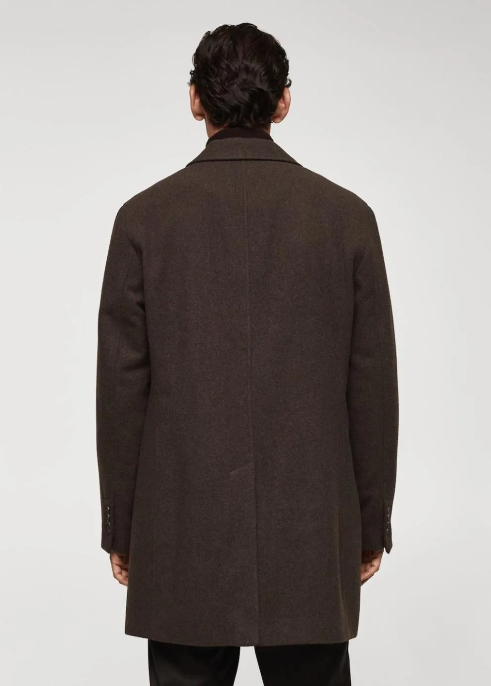 Manteaux | Homme MANGO Manteau Laine Thermorégulateur Chocolat