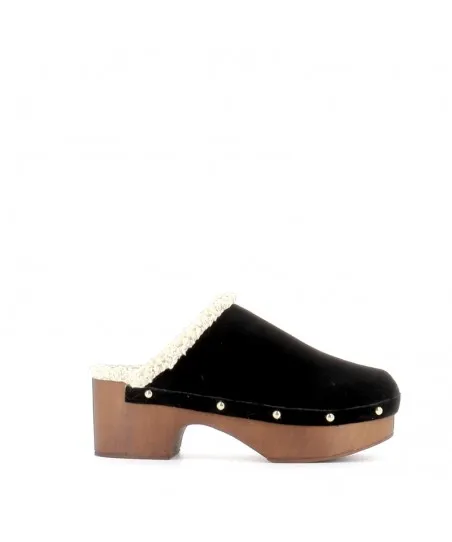 MULES SABOT OLGA DAIM NOIR