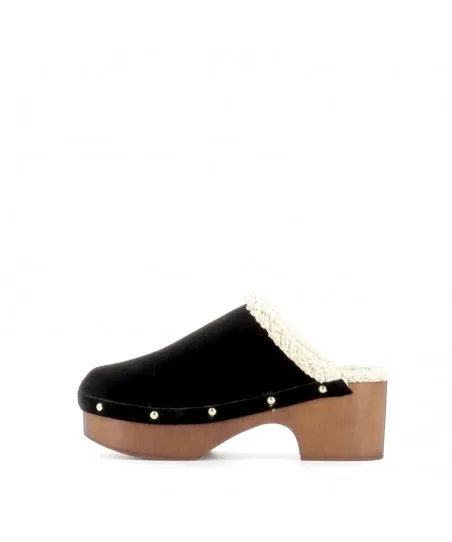 MULES SABOT OLGA DAIM NOIR