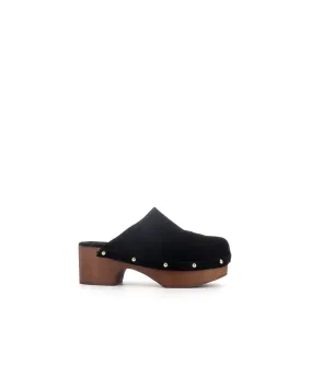 MULES SABOT VIVO DAIM NOIR