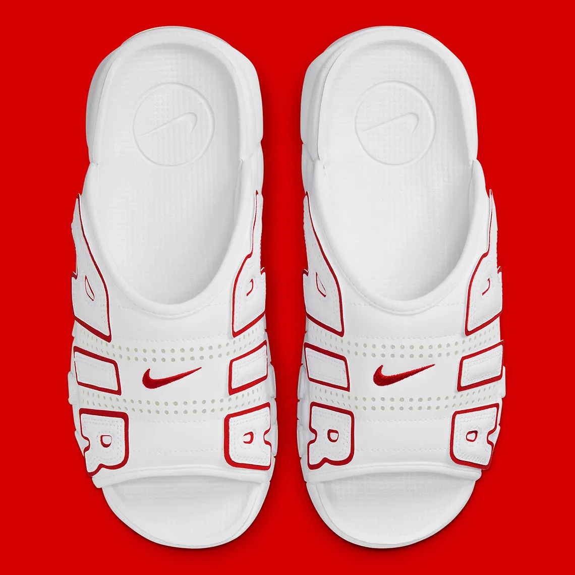 Nike Air More Uptempo Slide White Red