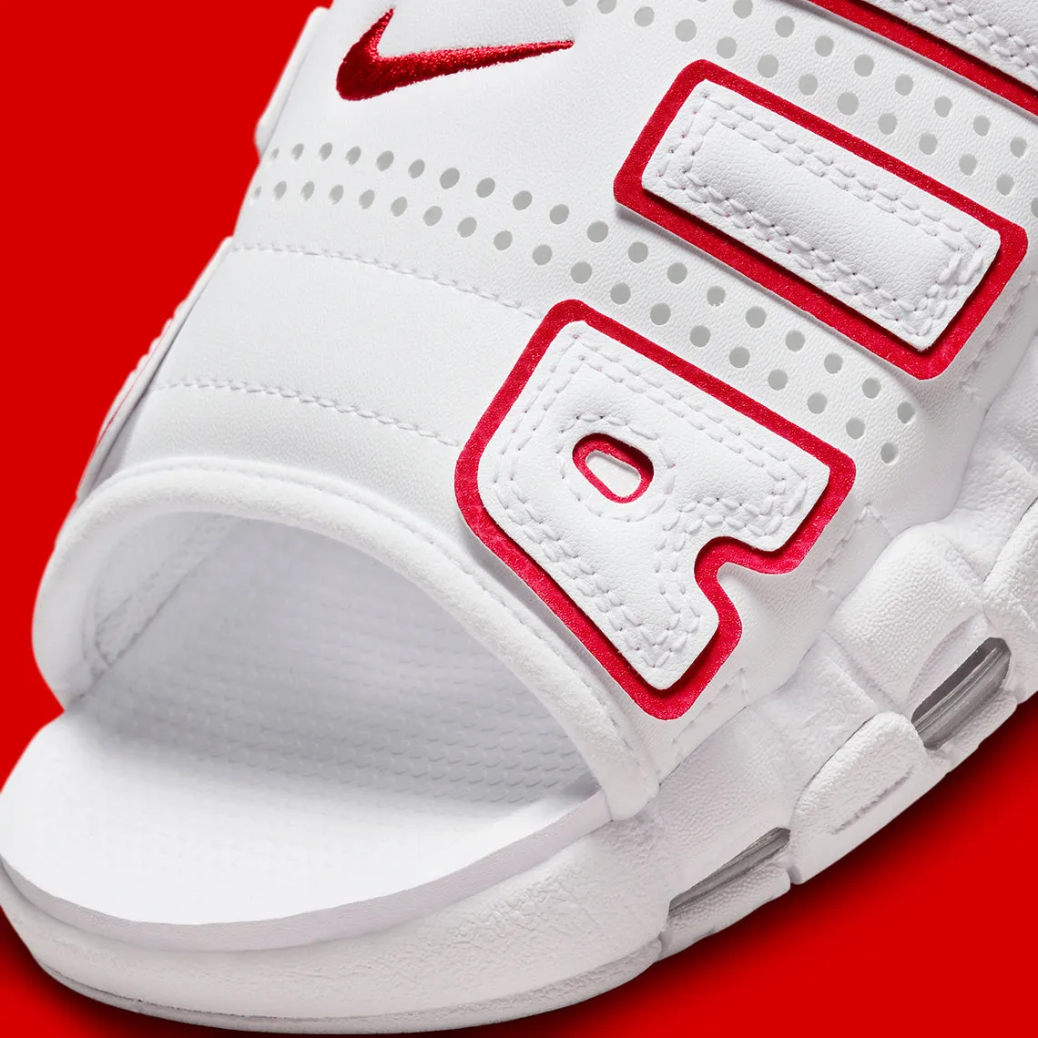 Nike Air More Uptempo Slide White Red