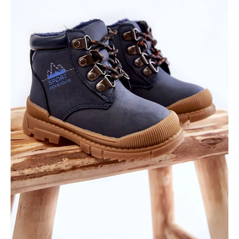 PE1 Bottes Chaudes Enfant Trappers Bleu Marine Walter