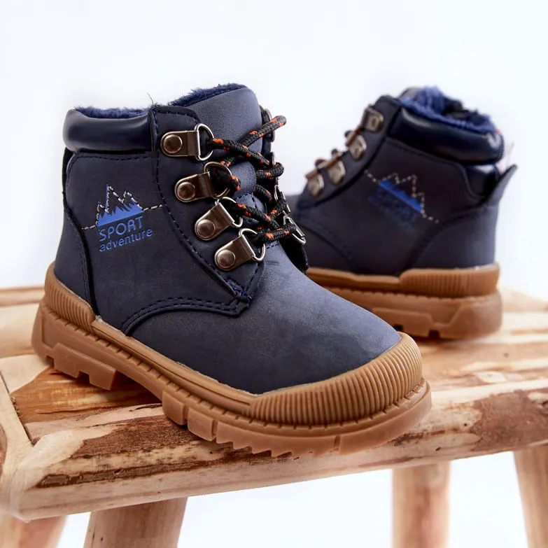 PE1 Bottes Chaudes Enfant Trappers Bleu Marine Walter