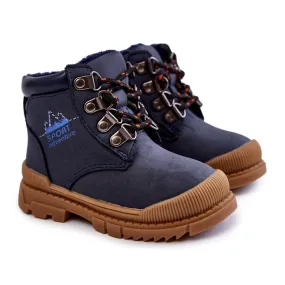 PE1 Bottes Chaudes Enfant Trappers Bleu Marine Walter