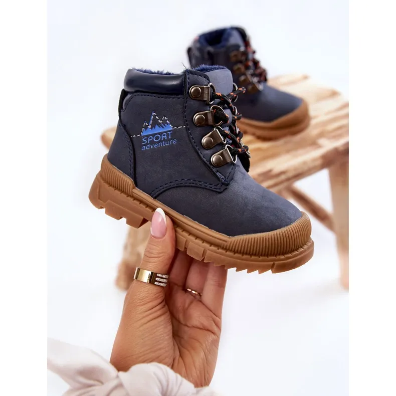 PE1 Bottes Chaudes Enfant Trappers Bleu Marine Walter