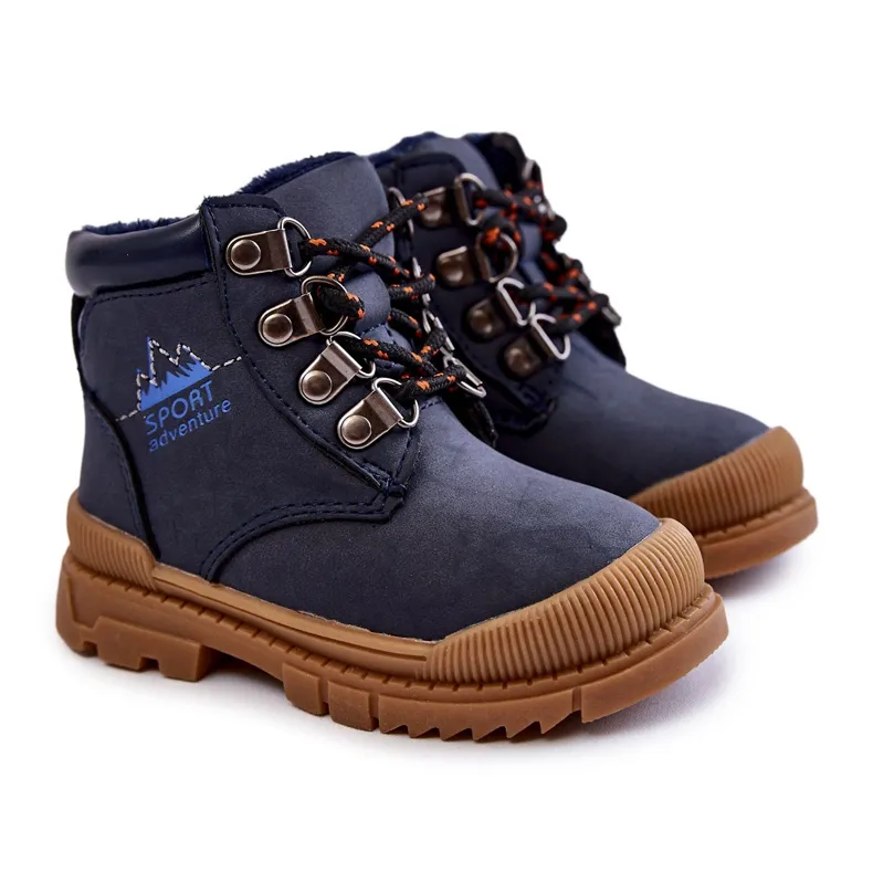 PE1 Bottes Chaudes Enfant Trappers Bleu Marine Walter