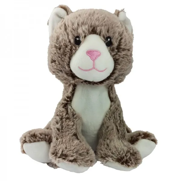 Peluche chauffante Chat Marron pour enfants, fabriquée en France