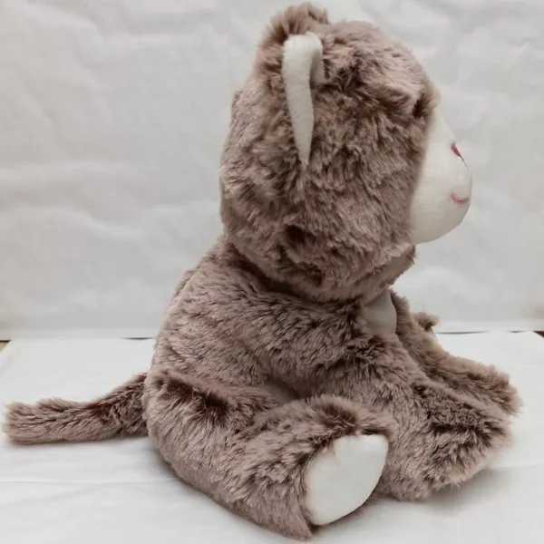 Peluche chauffante Chat Marron pour enfants, fabriquée en France