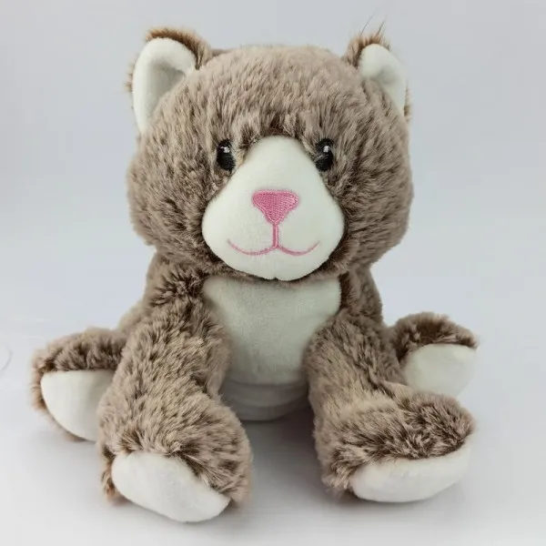 Peluche chauffante Chat Marron pour enfants, fabriquée en France