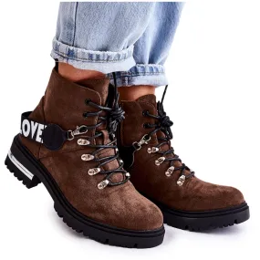 PS1 Bottes Chaudes En Daim Avec Une Ceinture Marron Foncé Aurelio brun