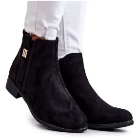 S.Barski Bottes Femme En Daim Avec Ornement Giana Noir le noir