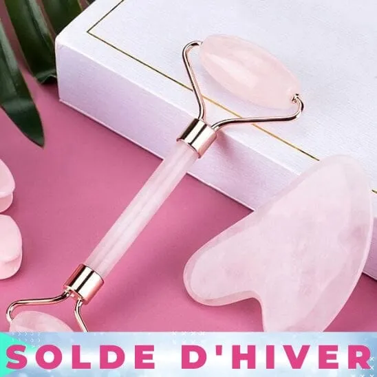 SOLDES D'HIVER Rouleau pour le visage | Jade et Quartz rose