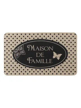 Tapis d'entree 45 x 75 cm Maison de famille - Noir