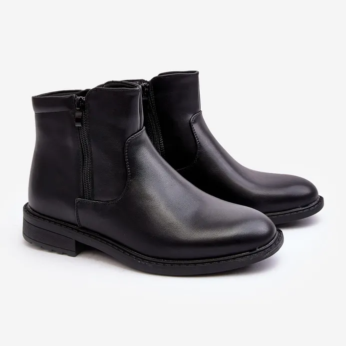 WD1 Bottes basses zippées pour hommes noires Brosta le noir