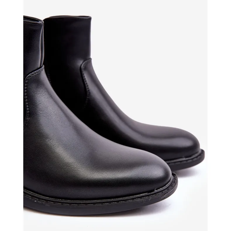 WD1 Bottes basses zippées pour hommes noires Brosta le noir